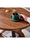 3-Piece Round Side Table Set 50x50x60 cm - Brown and Black - 3