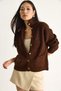 Women's Bitter Brown Thessaloniki Knitted Cardigan with Pockets 20246941 - 3