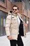 Long Puffer Coat with Chest Pockets and Fur Lining Pldp 2957_50456-1 - 2