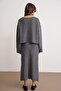 6961 Women's Knitwear Sweater Skirt Set Anthracite - 7
