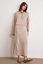 6961 Women's Knitwear Sweater Skirt Set Beige - 3