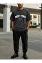 Usa Fit Printed - Oversize Black Tie Dye T-Shirt & Black Pants Jogger Men's Tracksuit Set - 3