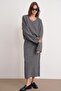 6961 Women's Knitwear Sweater Skirt Set Anthracite - 2