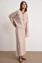 6961 Women's Knitwear Sweater Skirt Set Beige - 2