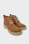 Women's Nubuck Lace-Up High Rubber Sole Boots Cinnamon - 3