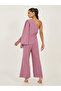 Pink One Shoulder Top and Flared Trousers Co-Ords - 4