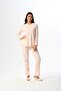 Women's Powder Lace Winter Special Design Maternity Maternity Dressing Gown Pajama Set - 4