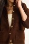 Women's Bitter Brown Thessaloniki Knitted Cardigan with Pockets 20246941 - 6