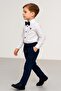 Boy's Special Day/ Embroidery Shirt Pants Bow Tie Suit/Double Leg Lace-Up Pants