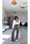 Leopard Patterned Silk Satin Trousers