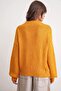 6700 Women's Stand Collar Balloon Knitwear Sweater Mustard - 6