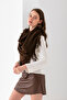Women's Plain Triangle Scarf - Tasseled Knitwear and Shoulder Shawl |   Hand Knitted Soft Wool Yarn Special Production - 5