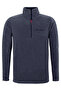 Men's Half Zipper Smoked Slim Fit Fleece Sweatshirt - 3