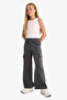 Elastic Waist Wide Leg Cargo Sweatpants for Girls E6930A825Au