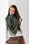 Women's Plain Triangle Scarf - Tasseled Knitwear and Shoulder Shawl |   Hand Knitted Soft Wool Yarn Special Production - 8