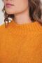 6700 Women's Stand Collar Balloon Knitwear Sweater Mustard - 4