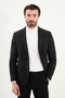 Straight Slim Fit Bag Pocket Mono Collar Wool Men's Jacket Black - 41470.25K