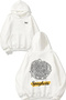 Spaghetti 1 Design Back Printed White Hooded Sweatshirt