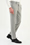 Textured Slim Fit Belted Wool Men's Trousers Gray - 38329.25K - 3