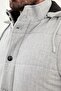 Striped Slim Fit Hooded Puffer Men's Vest Light Gray - 40950.25K - 2
