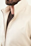 Straight Slim Fit Zippered Bag Pocket Judge Collar Trousers Coat Ecru - 17164.25K - 2
