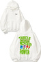Turtle Power Design Back Printed White Hooded Sweatshirt