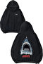 Jaws 2 Design Back Printed Black Hooded Sweatshirt