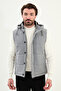 Striped Slim Fit Hooded Puffer Men's Vest Gray - 40950.25K