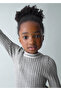 Girl's Basic Knitwear Dress 2-10 Years Gray - 2