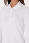Women's White Basic Polo Neck Sweatshirt 50307755-Vr013 - 7