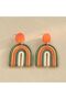 Colorful Rainbow Polymer Clay Dangle Earrings – Bohemian Vacation Style, Lightweight Statement Jew - 6