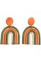 Colorful Rainbow Polymer Clay Dangle Earrings – Bohemian Vacation Style, Lightweight Statement Jew - 2