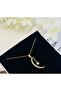 Steel Moon Star Stone Gold Necklace - 3