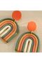 Colorful Rainbow Polymer Clay Dangle Earrings – Bohemian Vacation Style, Lightweight Statement Jew - 4