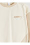 Beige Crew Neck Printed Baby Boy Sweatshirt and Pants 2-Piece Set - 6