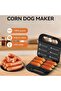 Corn Dog Maker, Hot Dog Waffle Machine with Non-stick Coating Plate - 6