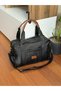 Satin Medium Size Women's Hand and Shoulder Bag with Front and Side Pockets - 3