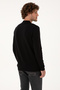 Men's Slim Fit Half Zip Polo Collar Black Sweater 50308569-Vr046 - 5