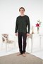 Men's Winter Plaid Combed Cotton Interlock Pajama Set Green