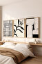 3 Piece Natural Color Real Wood Framed Painting Set - Model 2