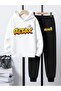 Children's Printed Hooded Sweatshirt and Sweatpants Set 3 Thread Raster for Autumn/Winter