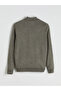 Green Half Turtleneck Long Sleeve Patterned Men's Knitwear Sweater - 6