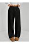 Black High Waist 3 Thread Sweatpants - 4