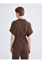 Brown Shirred Women's Shirt - 7