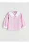 Pink Baby Collar Plaid Girl's Shirt