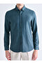 Petrol Regular Fit Long Sleeve Dobby Men's Shirt - 3