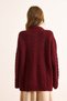 Women's Burgundy Thick Hair Braided Oversize Knitwear Sweater Kzk-19000986 - 7