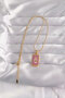 316L Steel Gold Color Purple Enamel Hand Figure Tarot Pendant - - 2
