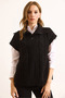 Women's Black Wide Collar Buttoned Knitwear Sweater Svt-00000050 - 4