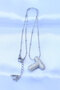 316L Steel Chain with Zircon Stone t Letter Silver Color Bubble Necklace - - 2